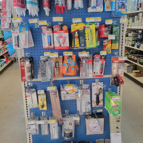 Hardware and supplies inside of Baker Allen Building Supply.