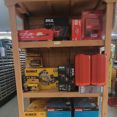 Hardware and supplies inside of Baker Allen Building Supply.