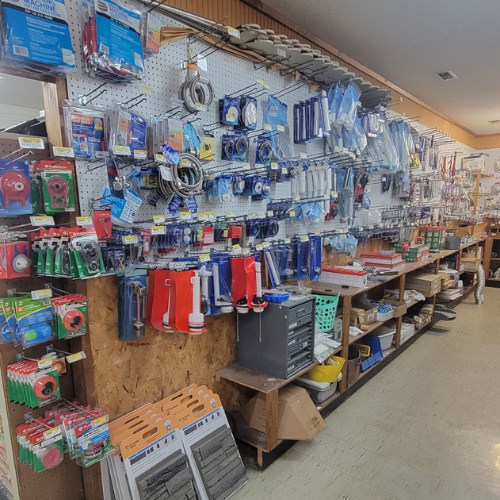Hardware and supplies inside of Baker Allen Building Supply.