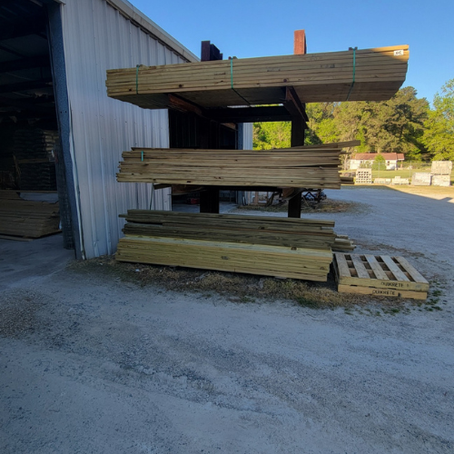 Building material and supplies inside of Baker Allen Building Supply.