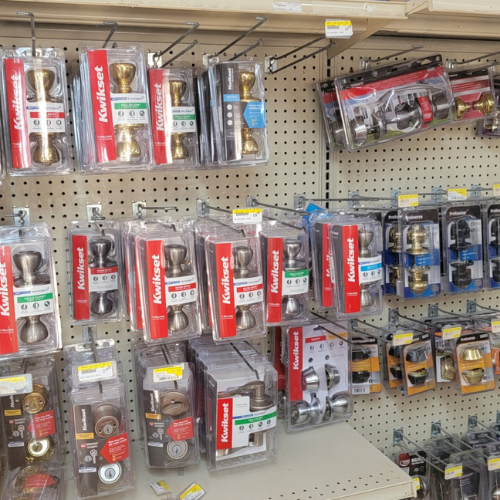 Hardware and supplies inside of Baker Allen Building Supply.