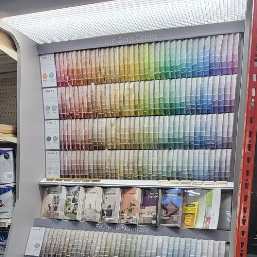Paint and supplies inside of Baker Allen Building Supply.