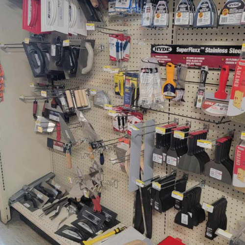 Hardware and supplies inside of Baker Allen Building Supply.